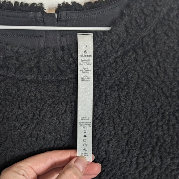 Lululemon Wool Whenever Crewneck Pullover - Black sz 8 - Picture 3 of 6
